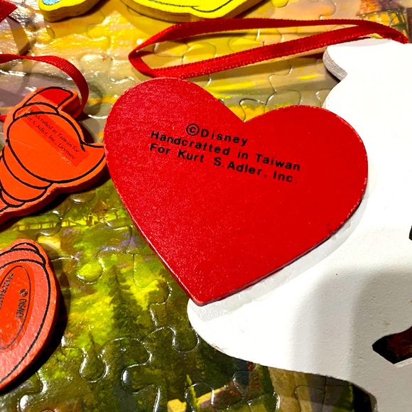 DISNEY’S KURT ADLER VTG 90s THE LITTLE MERMAID HANDCRAFTED WOODEN XMAS ORNAMENTS - Picture 12 of 12